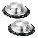 BAZEITFLOW 2pcs Stainless Steel Kitchen Sink Drain Stopper Splash Basin Cover Easy to Put off for
