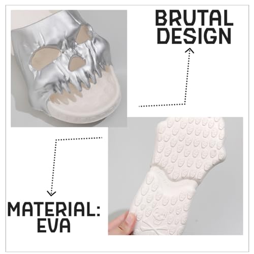 Tapatuli Skull Slide Sandals for Men and Women, Comfortable Footbed Sandals for Beach, Pool, Spa, Shower, Open Toe Slippers2