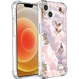 Cute Angel Phone Case for iPhone 13,Cute Angel Baby Clouds Pink Aesthetic Cute Phone Case for Girls