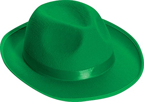 Forum Novelties 66090 Deluxe Fedora-Green, Multi Color, One Size