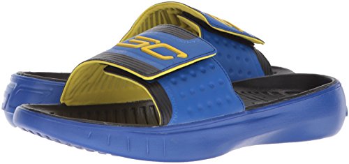 Under Armour Boy's Curry 4 Slides Sandal, Team Royal (400)/Black, 3 #TOP6