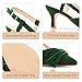 Women's Bow Slingback Heels Pointed Closed Toe Suede Kitten Heel Pumps Shoes Wedding Party Office Green Size 8.5