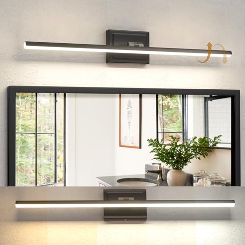 NIORSUN 31.5 Inch Modern Bathroom Light Fixture, 18W 5CCT Dimmable LED Black Bathroom Vanity Lights Over Mirror, Vanity Lights for Bathrooms Restroom Mirror- ETL Certified by NIORSUN - Used condition - US$61.67