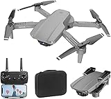 Neue Mini-Drohnen 4K Dual-Kamera WiFi FPV Professionelle Luftaufnahmen Faltbare Drohne RC Quadcopter Gestenfoto Flugbahn Flug EIN Schlüssel zur Rückkehr nach Hause Feste Höhe (Grau 4 * Batterie)
