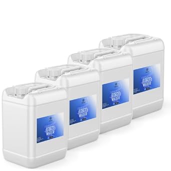 Deionized Water - 4 x 5 Gallon Pails - Ultra-Pure, Conductive-Free Solution for Sensitive Laboratory and Electronics Applications