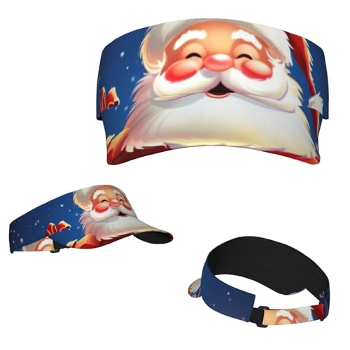 Anceky Cappelli con Visiera di Babbo Natale per Donne e Uomini, con Orso Natalizio, Regolabili, con Parte Superiore Vuota, per Correre, all'aperto e in Spiaggia