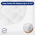 Matelas extra épais Topper Queen Taille hiver chaud Matelas Pad Cover 800GSM 400 TC Matelas Protecteur Oreiller respirant Top 8-21 pouces Elastic Deep Pocket - Surrempli avec Alternative de descente(60"x80")