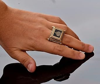 925 Sterling Silver Handmade Islamic Ring for Men Ayatul Kursi Arabic Inscription Perfect Muslim Gift