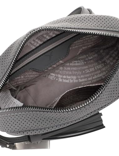 Bolso bandolera gris de Suri Frey para organizar tus pertenencias con cremallera práctica 4