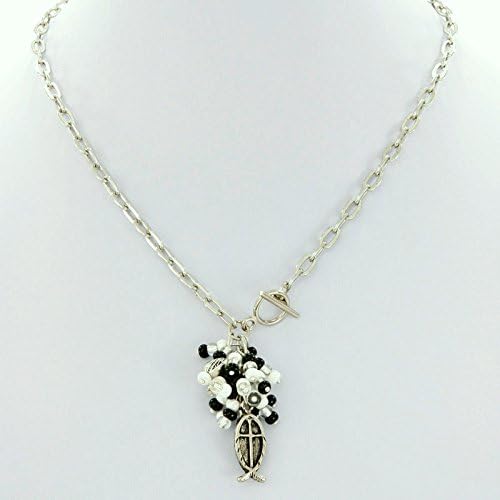 Christian Bead Necklace with Silver Chain Ethically Sourced From Guatemala