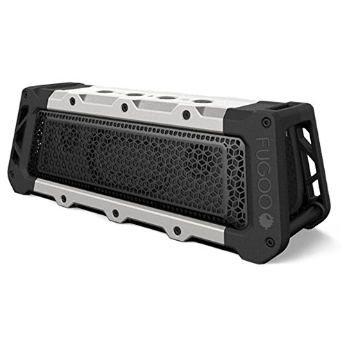 Fugoo Tough XL- Ultimate Rugged Waterproof Wireless Bluetooth Speaker 35 Hrs Battery Life with Built in Speakerphone (Silver/Black)