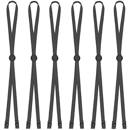 Tuoxuan Face Mask Lanyard For Kids With Snaps Mask Holders Around Neck For Adults Mask Extenders/Ear Savers Protect Neck Strap For Behind Head Fasteners Mask Necklace 6 Pack (Black) #TOP9