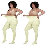 LISSELE Opaque Plus Size Tights for Women - Microfiber, Run Resistant Toe Plus Size Stockings - Footed Tights Pack, 1X-8X