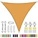 LRHRHR Voile d'ombrage Triangle Toile Solaire Protection des Rayons UV Imperméable Tissu Oxford pour Camping Terrasse Jardin, avec Kit de Fixation- Mango Yellow|| 3x3x4.3m