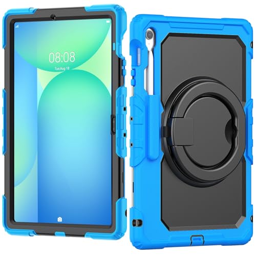 Coque Samsung S10 FE Plus 13.1 SM-X620 antichoc TPU bleu clair avec poignée et sangle