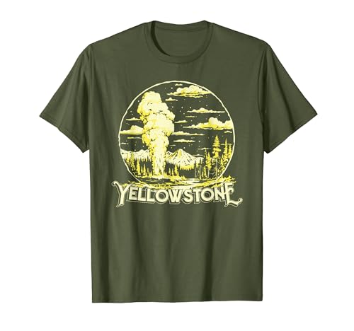 Retro 1980's Vintage Yellowstone Geyser Old Faithful T-Shirt