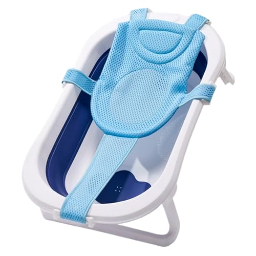 Baby Bath Seat Adjustable Five-Pointed Baby Bathtub Support Net, Non-Slip Bathtub Shower Net for 0-18 Months Infant, Blue Seat, Bath Support, Newborn, Tub, B