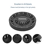 POWEROWL 16 Bay AA AAA Battery Charger (Updated, High Speed Charging) with Smart LED Light and Plug, for NIMH NICD…