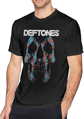 Regular D-Efto-NES \'Skull\' Men\'s Round Neck T-Shirt Short Sleeve Black M