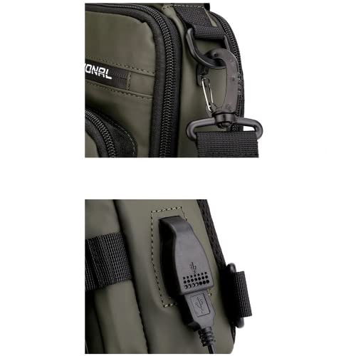 Bolsa tiracolo masculina impermeável USB Oxford, bolsa tiracolo antirroubo, mochila multifuncional,