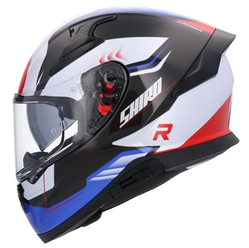 Shiro Helmets Casco Integrale Katana ORBE Blu Bianco Rosso e Nero con Omologazione 22.06 (XXL 63/64)