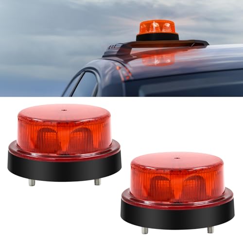 Biqing 2PCS Gyrophare LED 12V-24V, Rond Stroboscopique Signalement d'avertissement Lumières 2 Modes de Flash Strobe Beacon Light Pour Voiture Véhicule Camion...