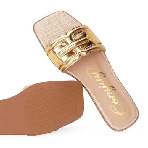 Image of Raffia Sandals Womens Heeled Sandals Comfortable 2 Inch Kitten Heels Lightweight Square Toe Summer heels