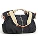 Eshow Women's Casual Canvas Hobo Shoulder Bag, Black