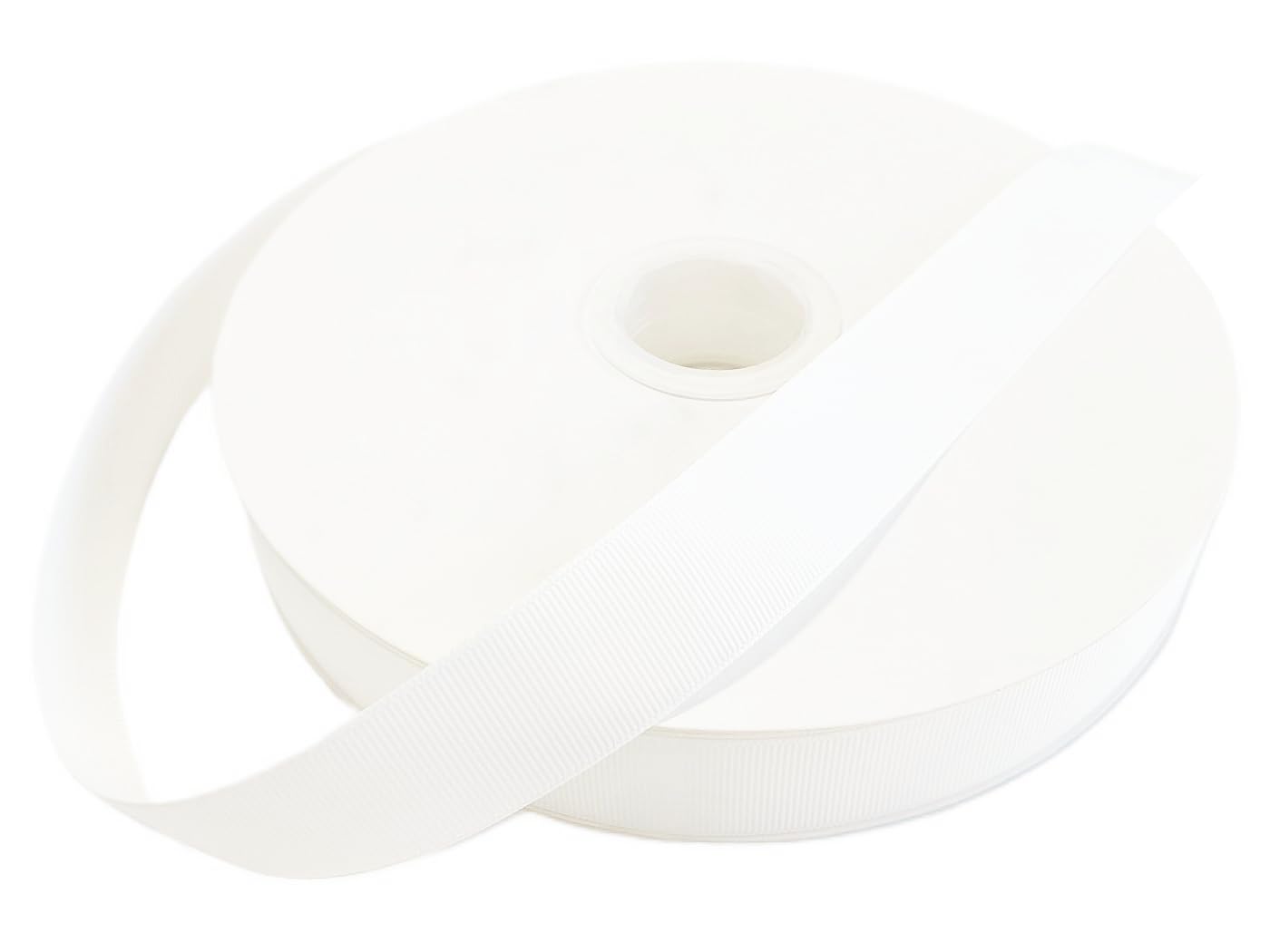 Abbaoww Solides weißes Ripsband, 2,5 cm x 91,4 m, weißes Band für Geschenke, Verpackung, Hochzeitsdekoration, DIY, Basteln, Nähen, Schleife, Haarreif, Zubehör (weiß)