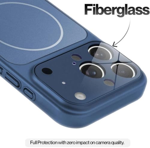 Image of for iPhone |Convert to 17 pro /17 Pro Max Style Premium Back Glass Converter Cover Magnetic Case (Blue, for iPhone 13 Pro Max)