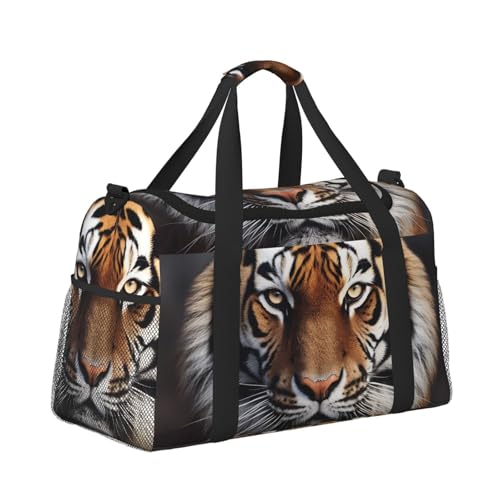Tiger Travel Duffel Bag Lightweight Waterproof Carry On Tote Bag Foldable Weekender Overnight Bags Sport Gym Bag For Women Men3
