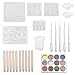 LANBEIDE Epoxy Resin Silicone Mold Kits for Jewelry Casting, Includes Glitter Decoration and Tool Sets for DIY Pendant Earrings Jewelry Mold Making for Beginners