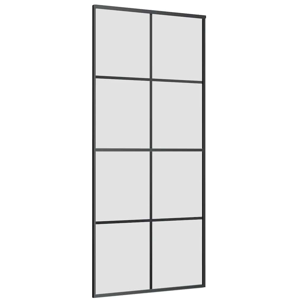 Mata do drzwi przesuwnych, 90 x 205 cm, ze szkła ESG i aluminium, z łagodnym przesuwaniem i stoperem do drzwi dla cichej pracy