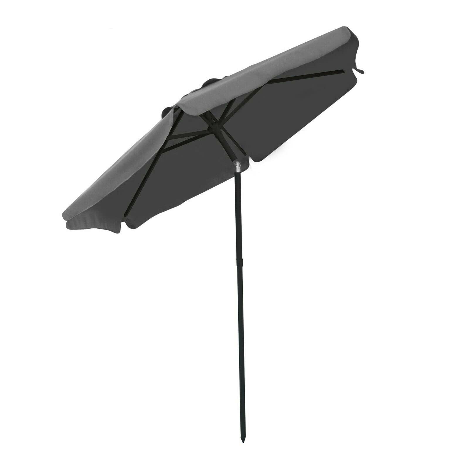 1 Click Buy Round Garden Parasol Umbrella Sun Shade For Beach/Pool/Patio/Coffee Tilt Lift Function Umbrella With UV Protection For Outdoor Patio Garden or Yard Grey (2 M)