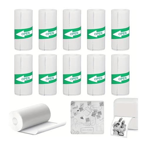 感熱紙、 57mmコアレス感熱紙ロール12個パック(子供用インスタントカメラとレジ用)(10 Rolls Sticky)