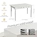 BaoBaJiu Solid Wood Makeup Vanity Table with Storage Drawers, Rubberwood Dressing Table No Mirror, Rustic Country House Style Desk for Bedroom, Living Room & Hallway(White,47.2