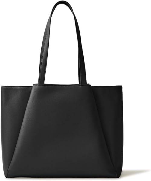 Work Tote Bags for Women 15.6 Inch - Laptop Tote Bag with Zip Compartments - Large PU Leather Office Purse Computer Brie