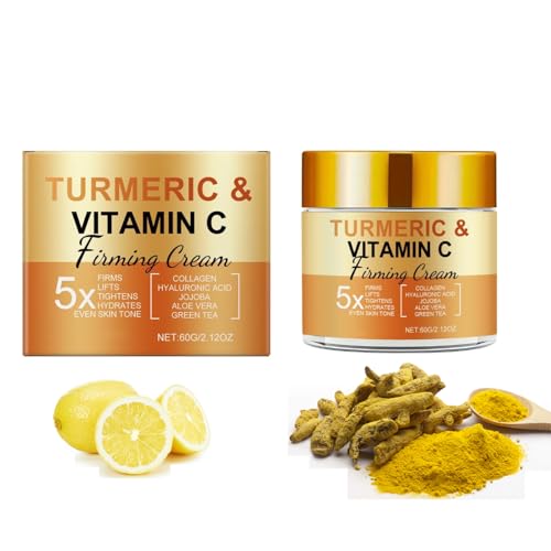 Turmeric Vitamin C Face Cream - Powerful 10% Vitamin C Face Cream Against Dark Spots, Anti Ageing Moisturising Skin Tightening, Vitamin C Cream for Face and Body (1)