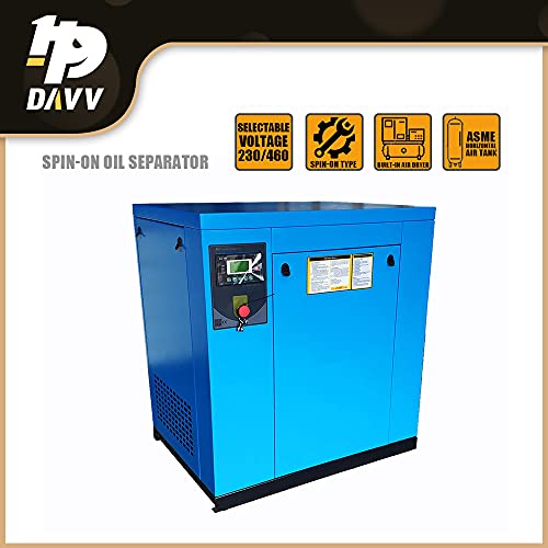 Hpdavv Rotary Screw Compressor - 15Hp / 11Kw - 46 Cfm & 150 Psi - 230 Voltage / 60Hz / 3-Phase - Npt 3/4" Industrial Air Compressed System With Built-In Oil Separator #TOP1