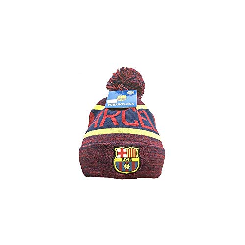 Icon Sports Group Inc. Official FC Barcelona Soccer Team Pompom Foldover Beanie