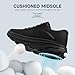 URDAR Running Shoes for Men Comfortable Casual Walking Shoes Lightweight Breathable Tennis Sneakers Cushioned Fashion Non Slip Athletic Gym Workout Trainers (9,Deep Black)