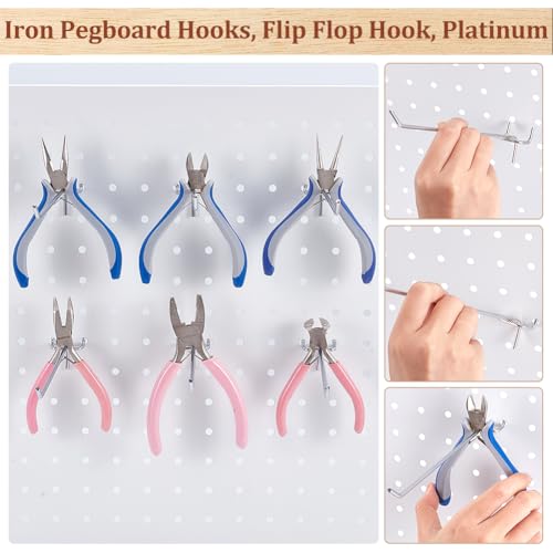 INTERWARM 200 Pack Pegboard Shelving Hooks, 8 Inch/20.2cm Stainless Steel Pegboard Hooks Hanging Holders Wall Mount Organize Tools for Garage Office Kitchen Store Craft Organizing, Black by INTERWARM - Image 3