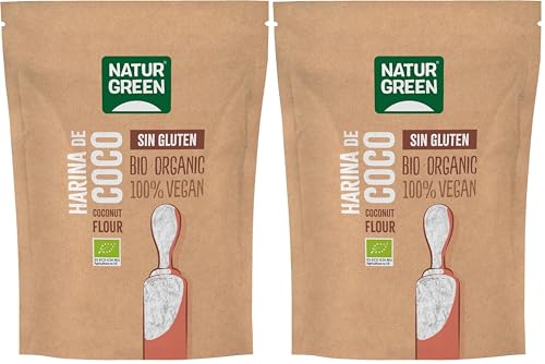 Farine de noix de coco biologique sans gluten 500 g de poudre (Lot de 2)