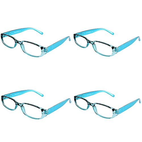 Image of VisionGlobal 1 Pairs /4 Pairs Reading Glasses with Spring Hinge, Blue Light Blocking Glasses for Women /Men