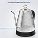 Electric Kettle - Gooseneck Kettle for Pour Over Drip Coffee and Teas, 304 Stainless Steel Kettle, 1.2L Drip Kettle with Variable Temperature Control, Keep Warm, 1000W, By Elechomes