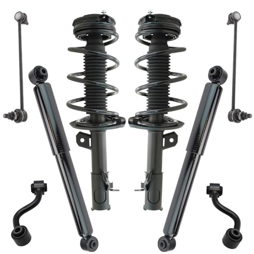 Image of TRQ Front and Rear Suspension Kit Complete Strut & Coil Spring Assembly Shock Absorber Sway Bar Stabilizer Link Compatible with 2012-2013 Nissan Rogue 2014-2015 Rogue Select