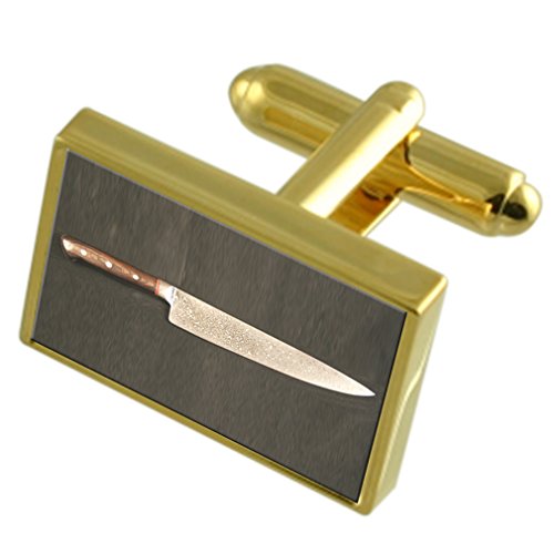 Preisvergleich Produktbild Select Gifts Kochmesser Gold-Manschettenknöpfe Gravur Box