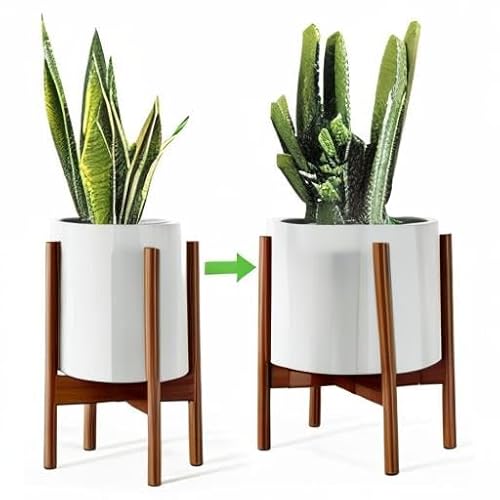 Mudeela Adjustable Plant Stand Indoor, Bamboo Plant Stand 8 To 12 Inches, Bamboo Dark Brown Planter Stand For Indoor Plants,Single Floor Plant Stand For Indoor Plants thumb #7
