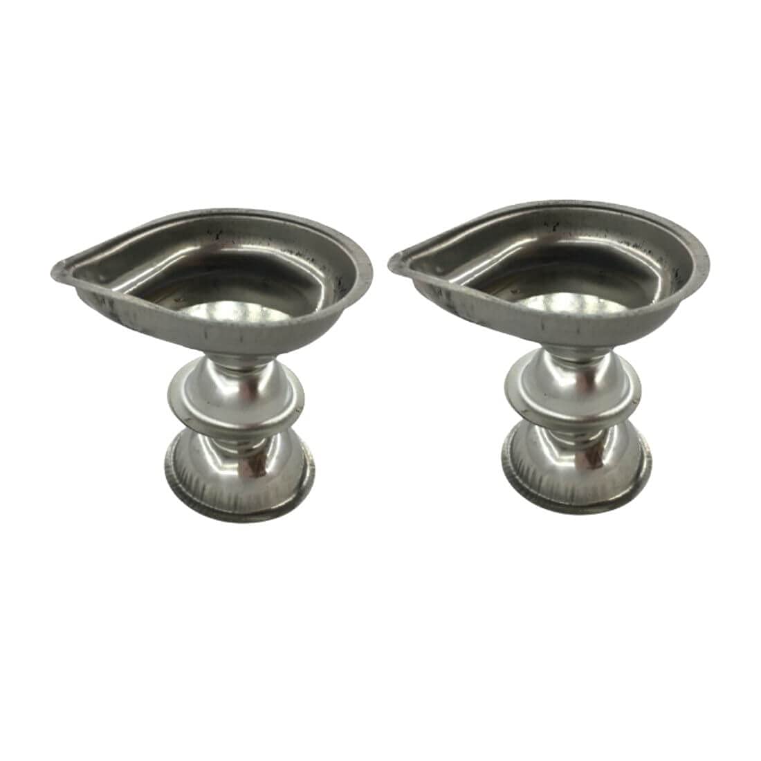 Stainless Steel Pradip/Diya for Puja Aarti | Standard Size: 2.5 X 2.5 Inch (Pack of 2)