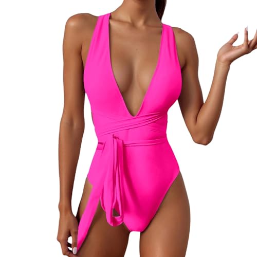 Bikini monokini de un solo hombro en color liso con corte irregular sexy 1